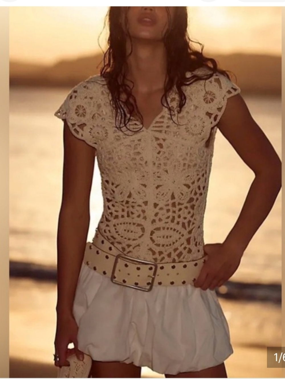 Free People Kinsley Crochet Mini Dress